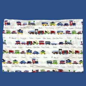 Pottery Barn Train Animals Pillow Case Standard Cover Kid Pillowcase Replacement